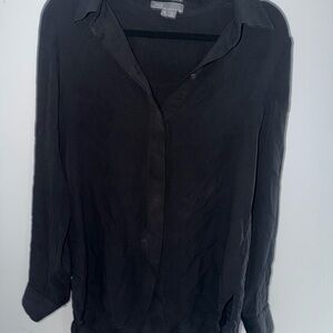 Vince Black Button-Up Blouse
